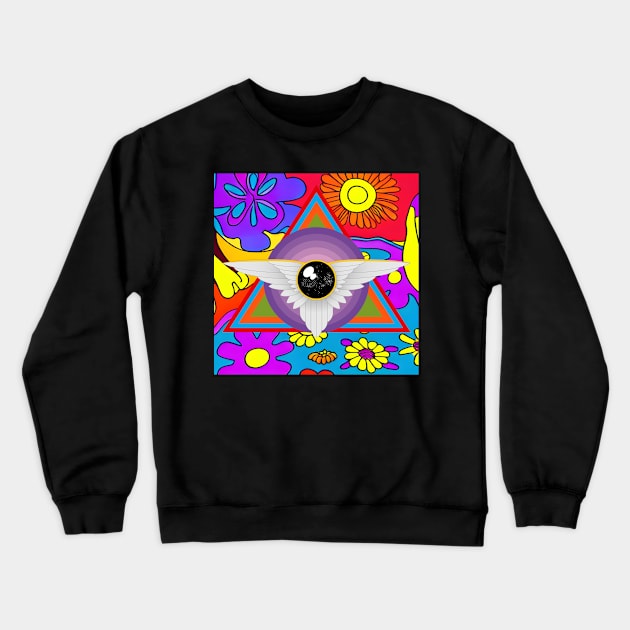 Psychedelic Flower Logo - No Text Crewneck Sweatshirt by Mike Lawson and Friends